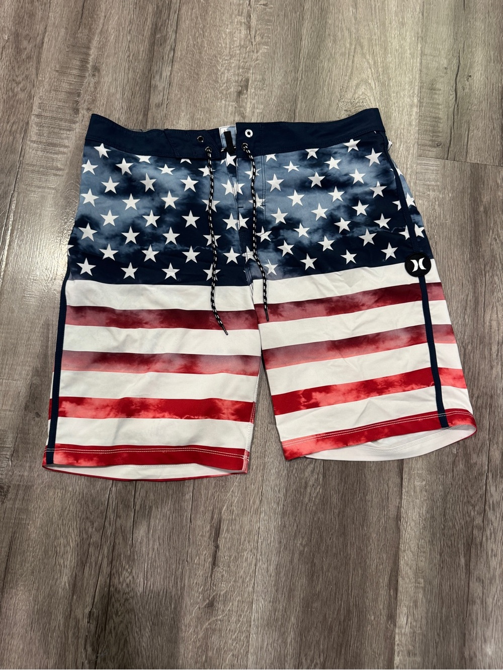 Hurley Men’s Americana Flag Boardshorts - Blue White Red